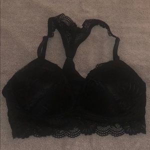 Black Medium Pull Over Padded Lace Bra